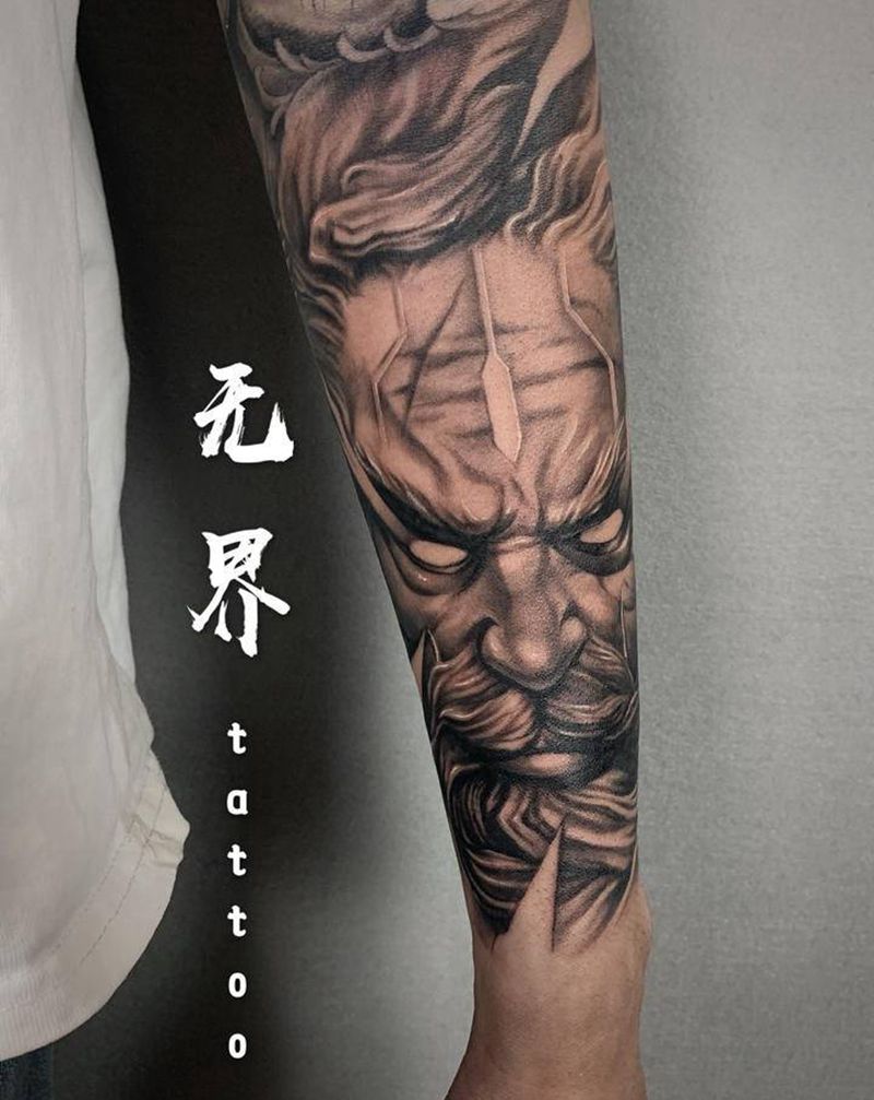 宙斯纹身图片_手臂欧美写实宙斯写实神话纹身图案