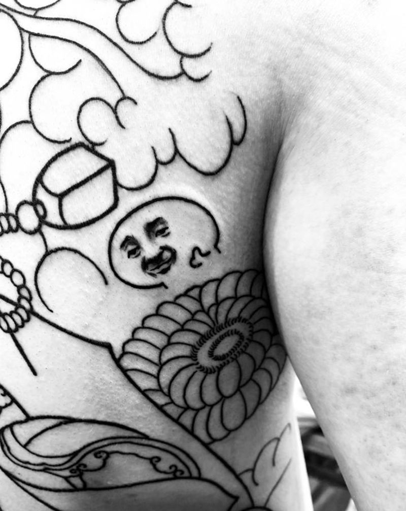 九纹龙史进纹身图片_背部老传统纹身图案