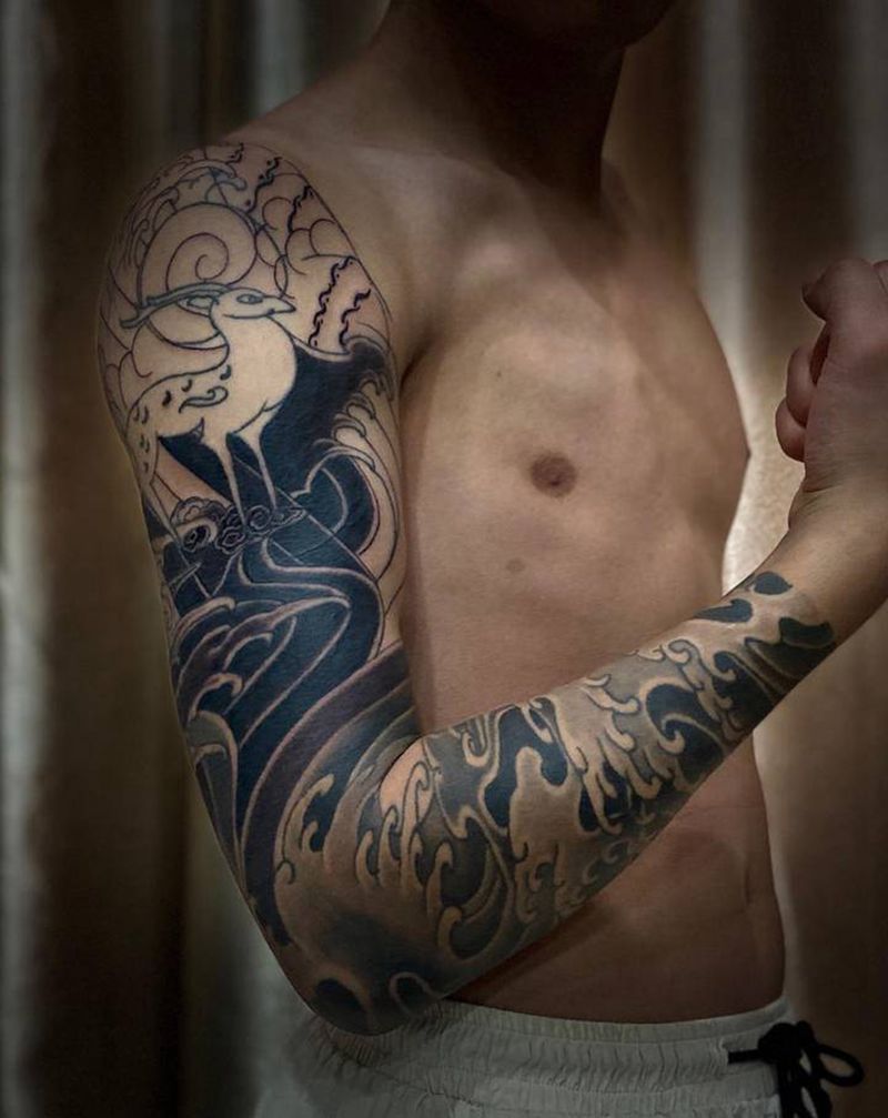 花臂修改纹身图片_老传统纹身图案