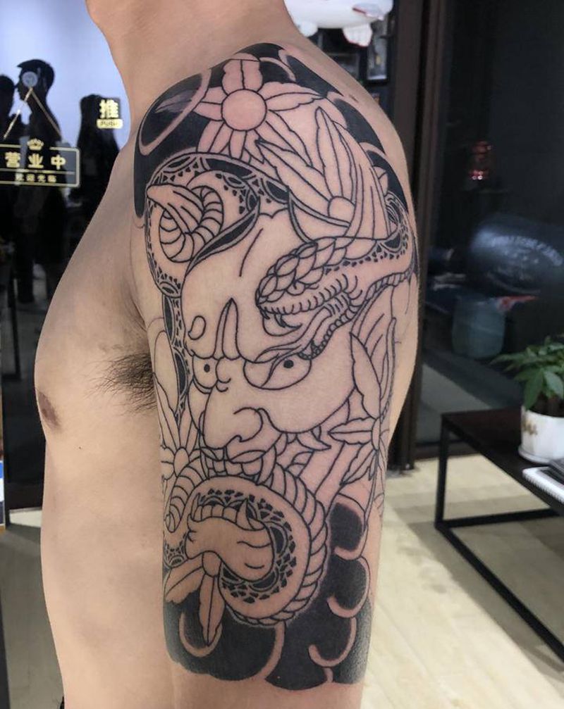 老传统班若纹身图片_老传统纹身图案