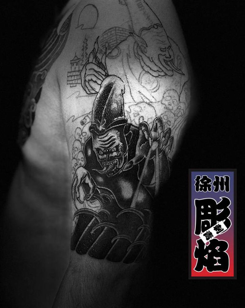 黑白无常纹身图片_老传统新传统纹身图案