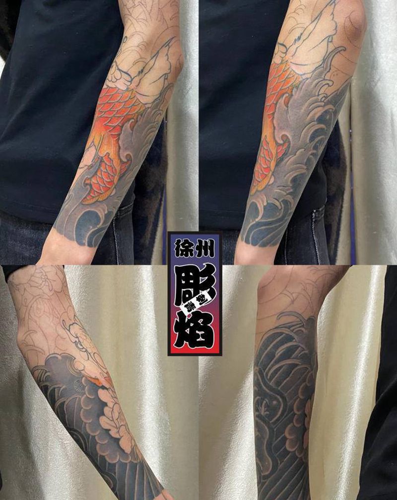 鲤鱼纹身图片_老传统纹身图案