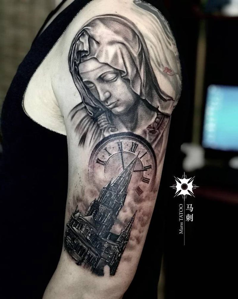圣殇纹身图片_手臂纹身图案
