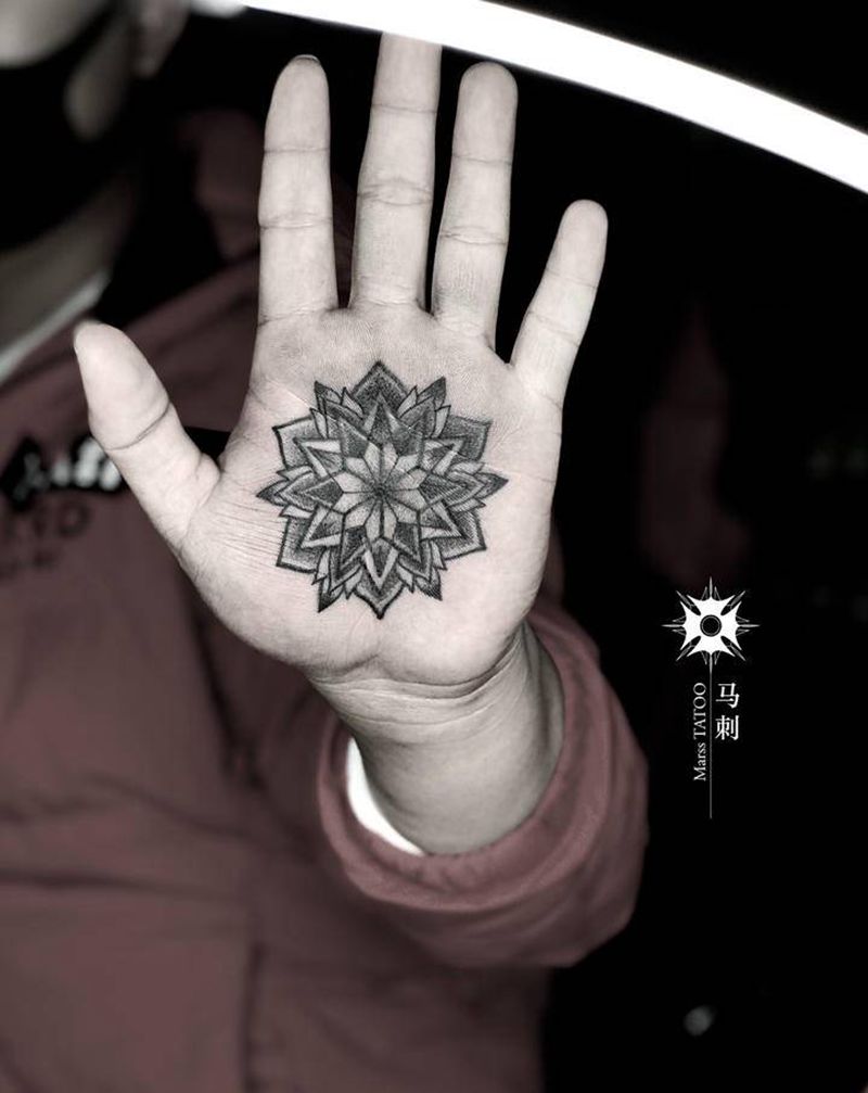 梵花纹身图片_手部纹身图案