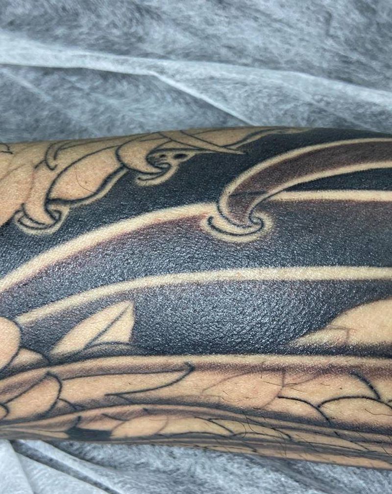 花腿龙纹身图片_老传统纹身图案