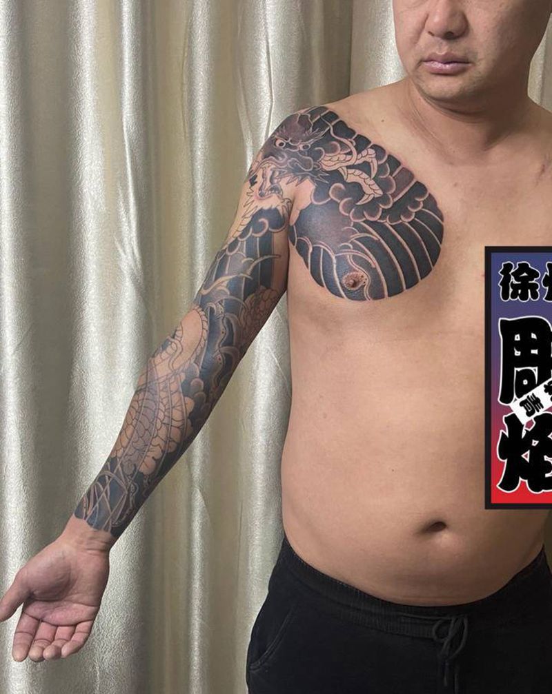 花臂纹身图片_老传统纹身图案