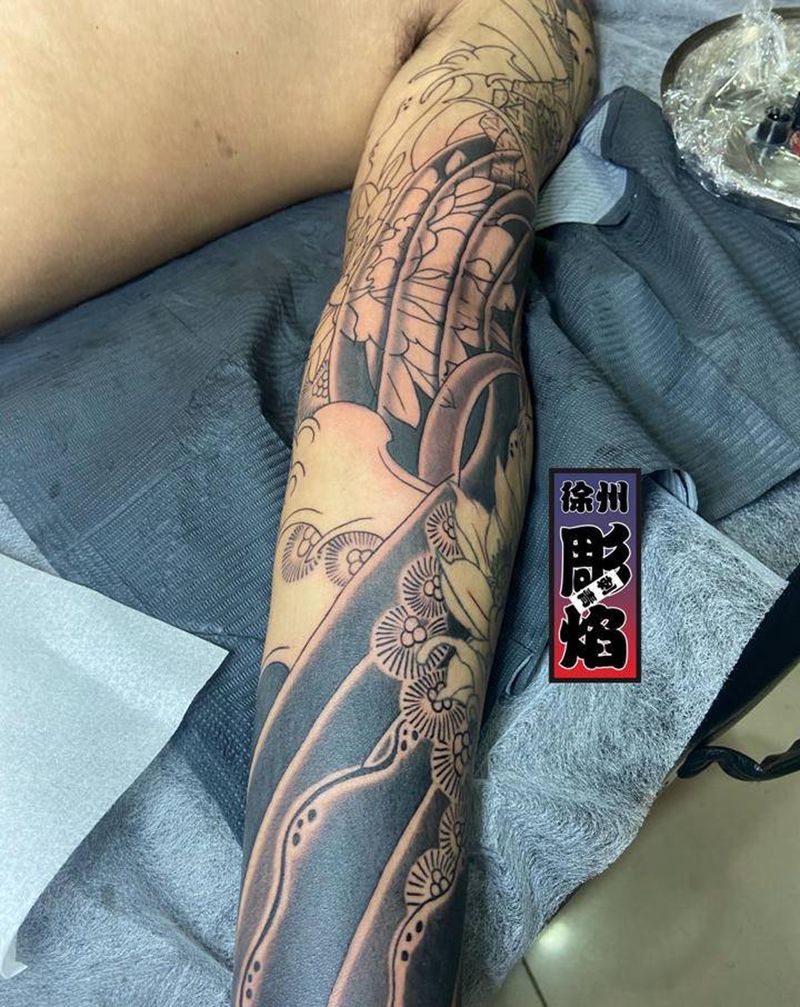 花臂纹身图片_老传统纹身图案