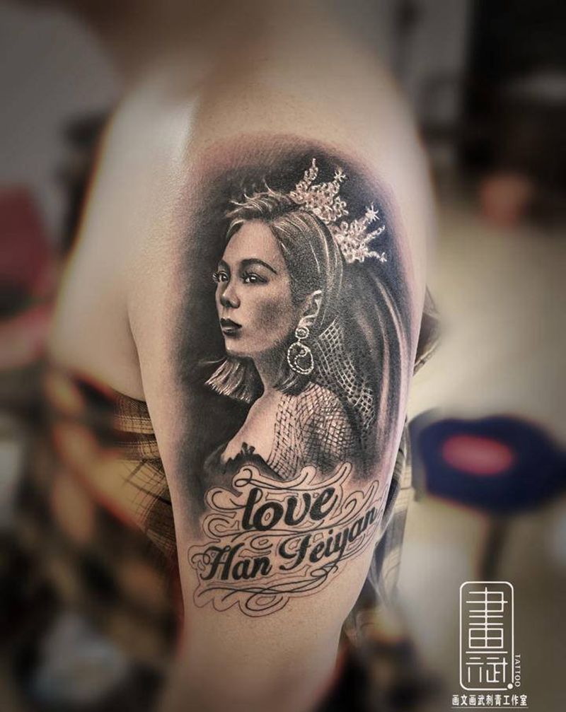 肖像纹身图片_手臂欧美写实肖像照片写实人物纹身图案