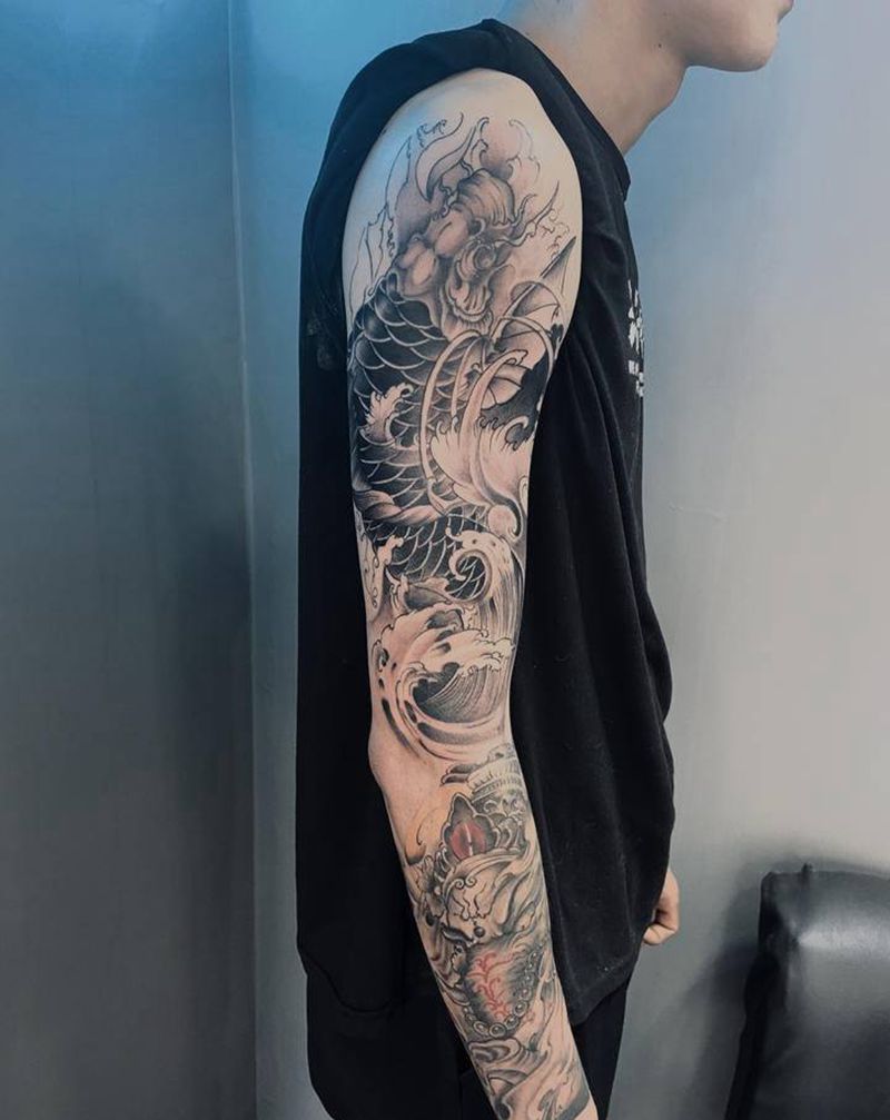 未完纹身图片_手臂新传统纹身图案