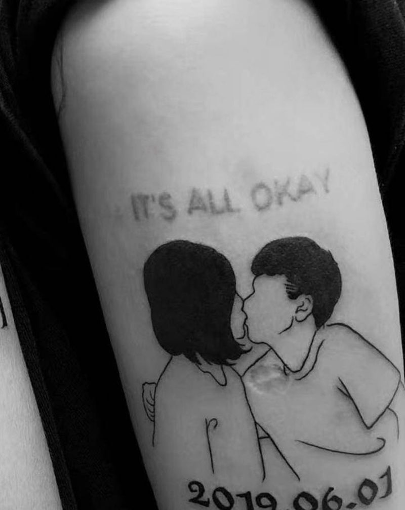 遮盖纹身图片_手臂Old School遮盖纹身图案