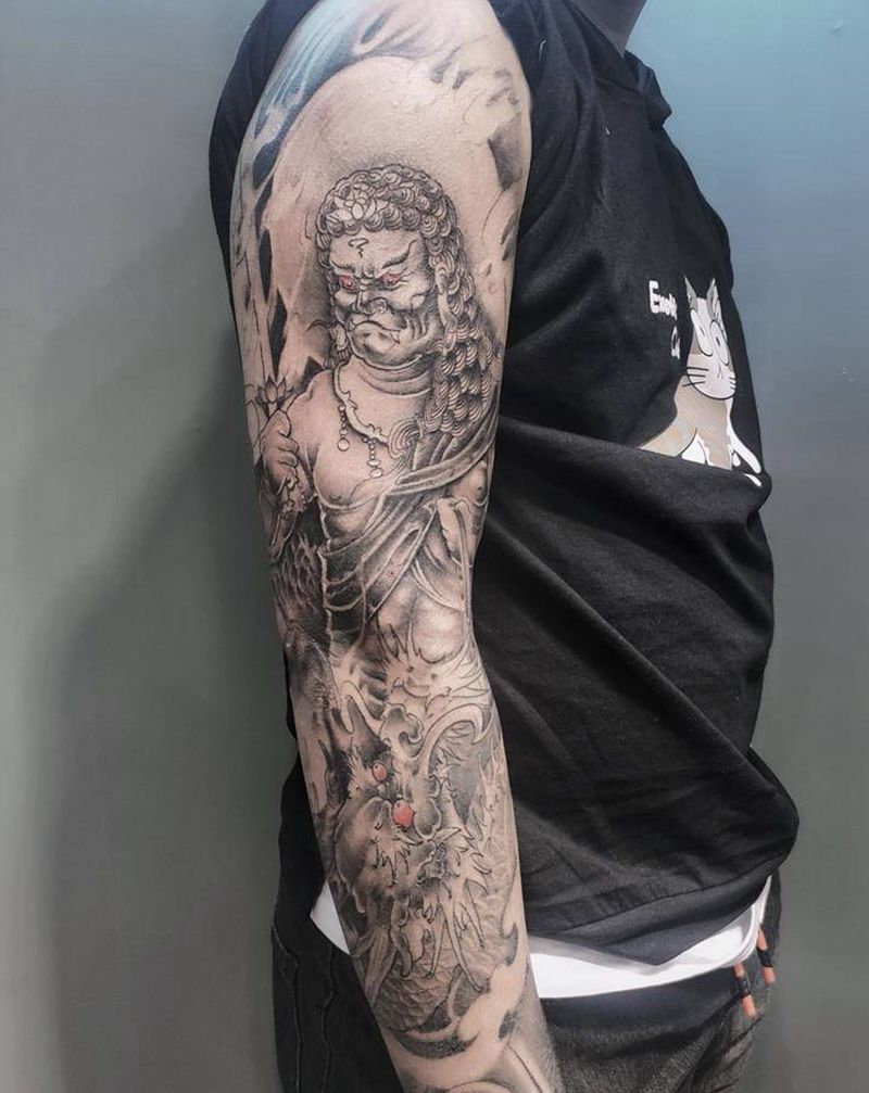 花臂纹身图片_手臂新传统纹身图案