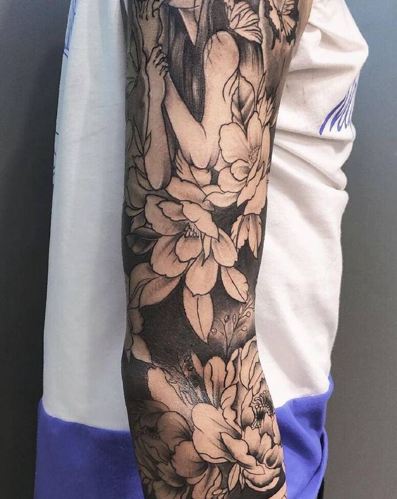 花臂纹身图片_手臂Old School新传统纹身图案