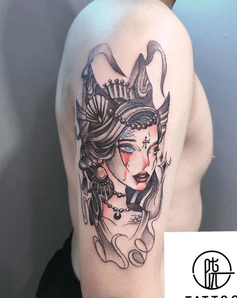 欧美纹身图片_手臂New School纹身图案