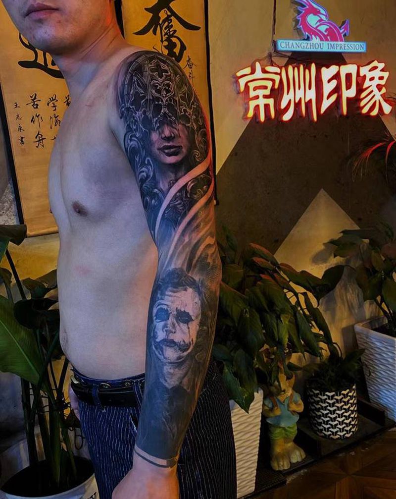 理发师专属纹身图片_手臂纹身图案