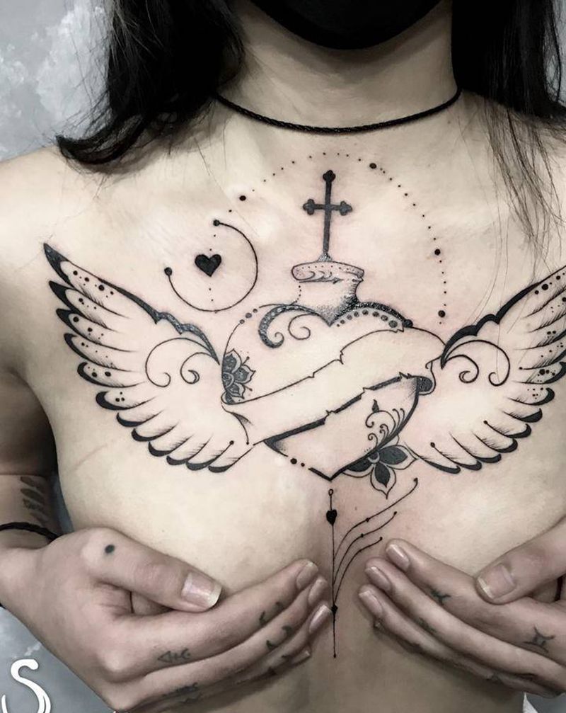 ❤️纹身图片_胸部纹身图案