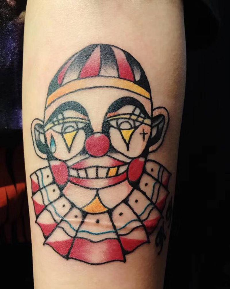 school 小丑纹身图片_手臂Old School纹身图案