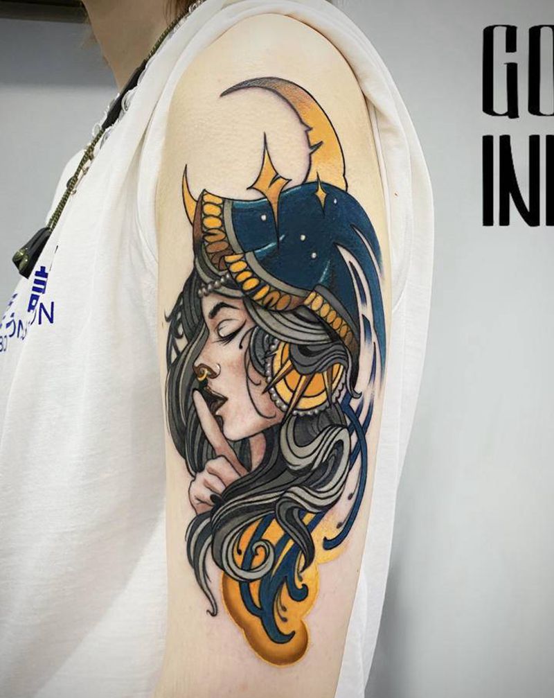 人像纹身图片_手臂New School纹身图案