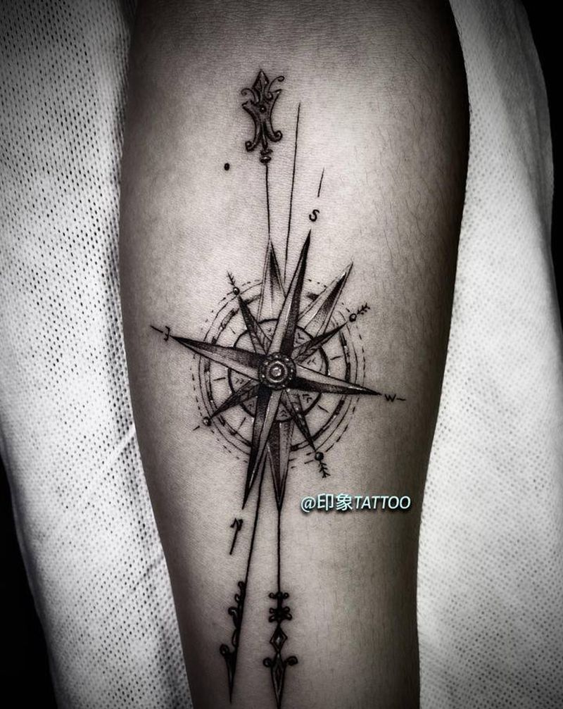 指南纹身图片_手臂纹身图案