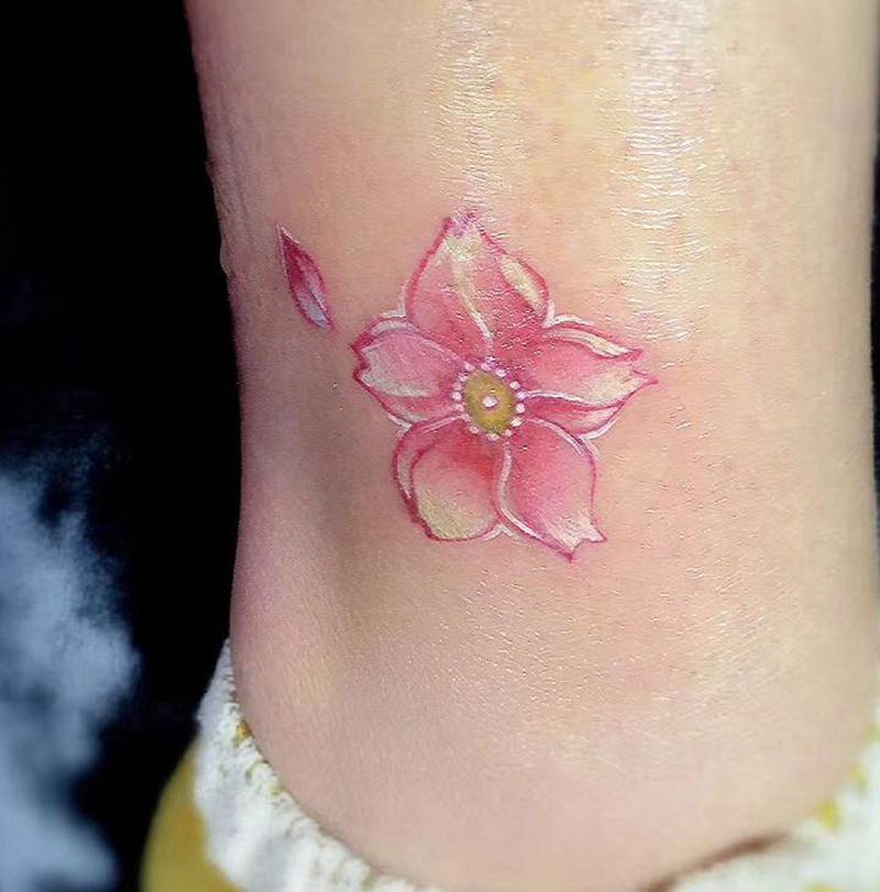 花纹身图片_腿部纹身图案