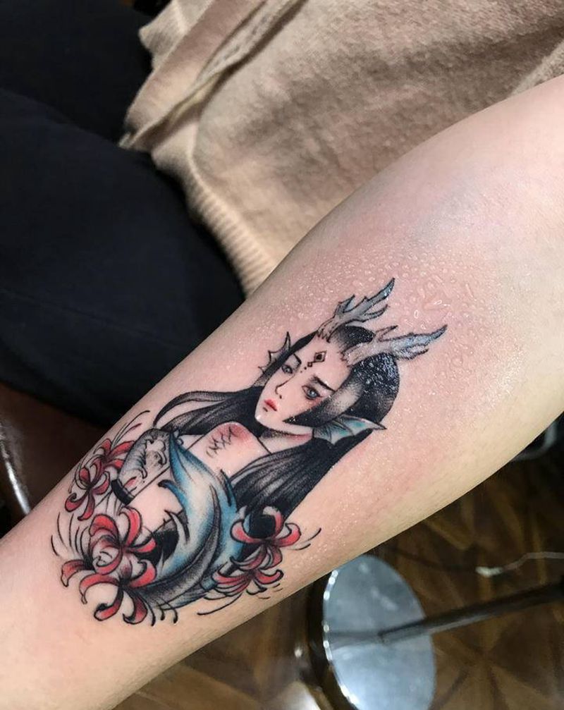 小龙女纹身图片_手臂纹身图案