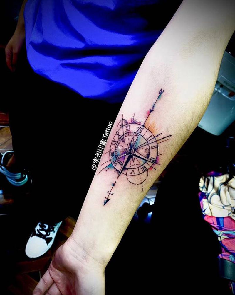 指南纹身图片_手臂纹身图案