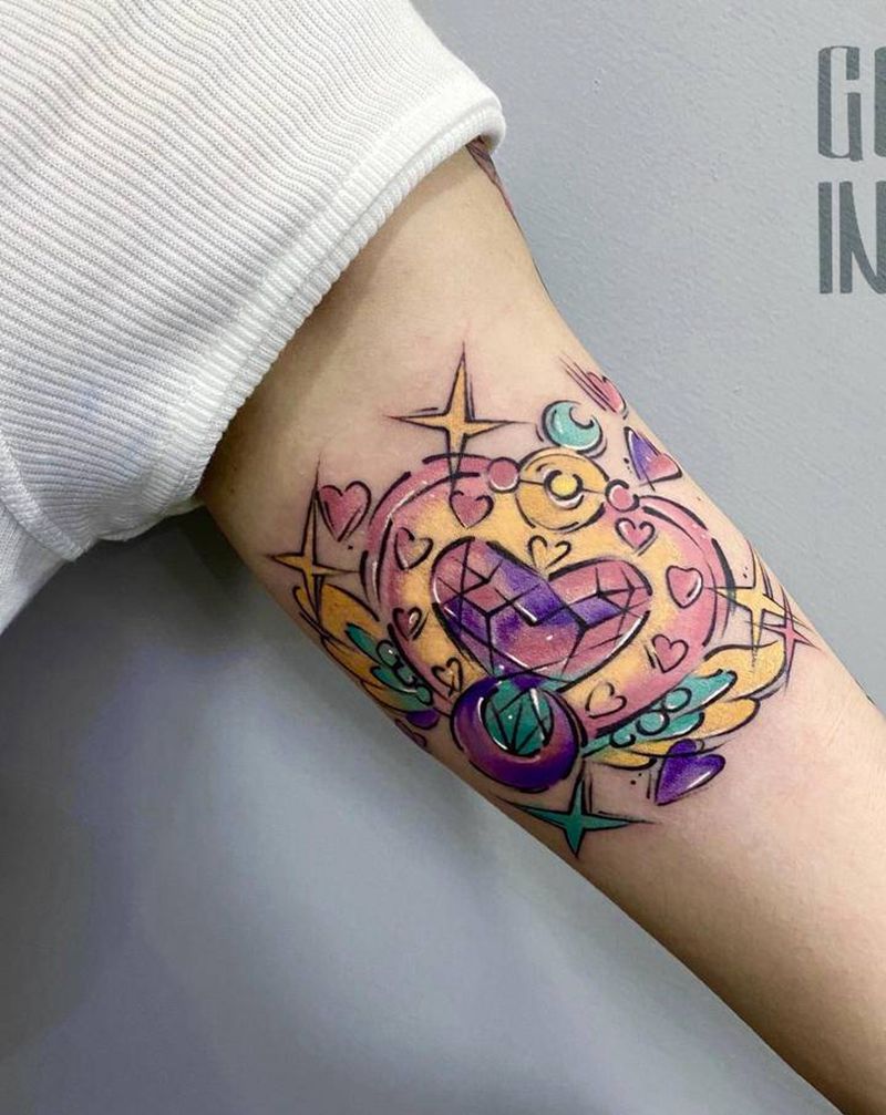 爱心纹身图片_手臂New School纹身图案