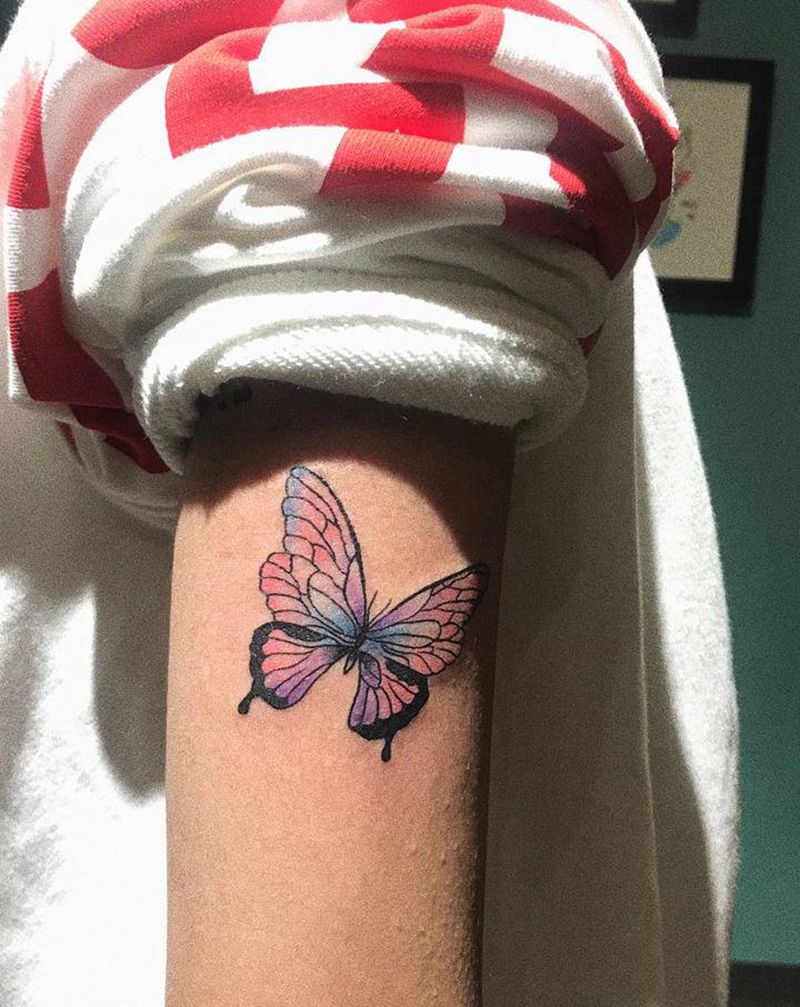 蝴蝶纹身图片_手臂纹身图案