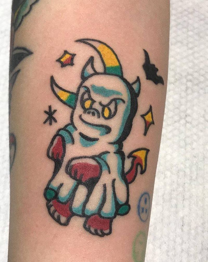 old school 恶魔纹身图片_手臂纹身图案