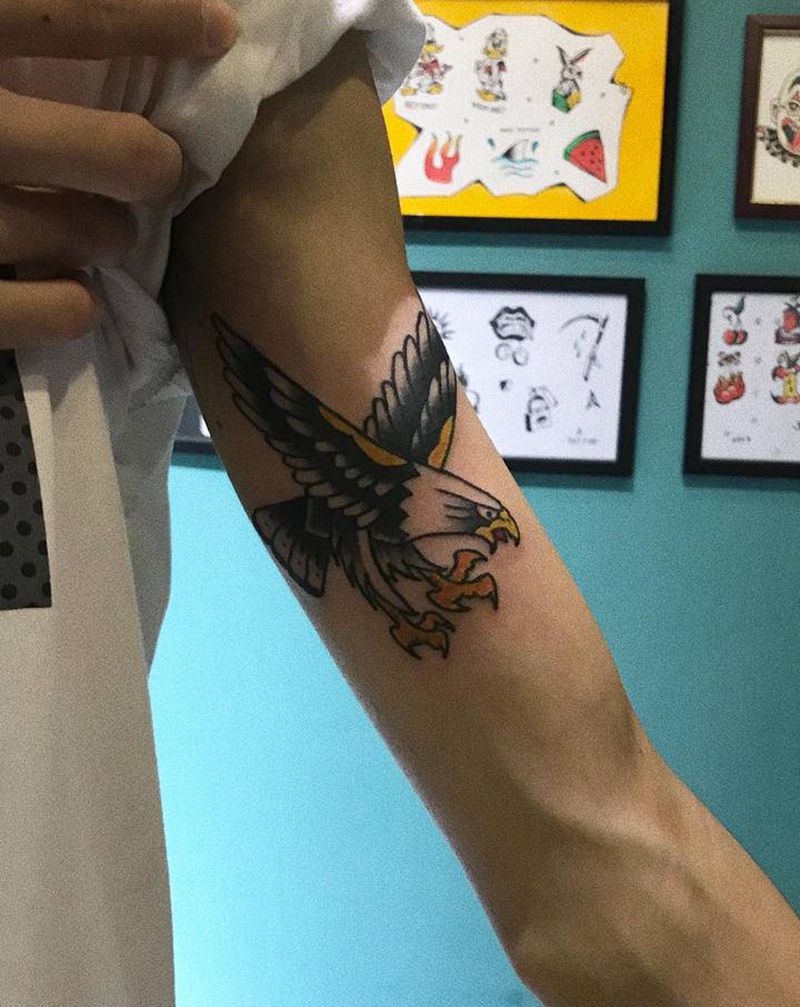 oldschool 老鹰纹身图片_手臂纹身图案