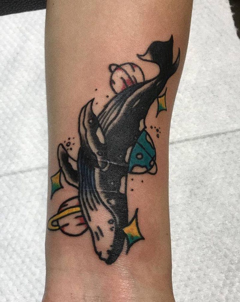 oldschool 鲸鱼纹身图片_手臂纹身图案