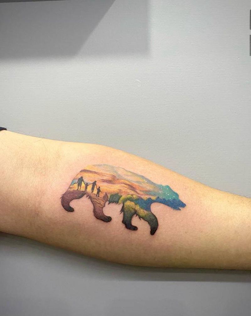 熊儿～纹身图片_手臂纹身图案