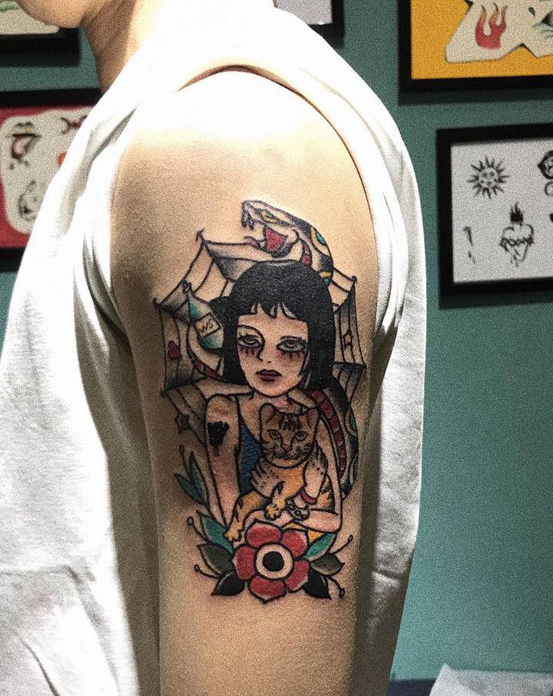 oldschool纹身图片_手臂纹身图案