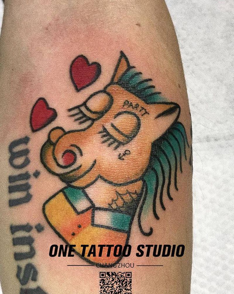 oldschool 马纹身图片_手臂Old School纹身图案