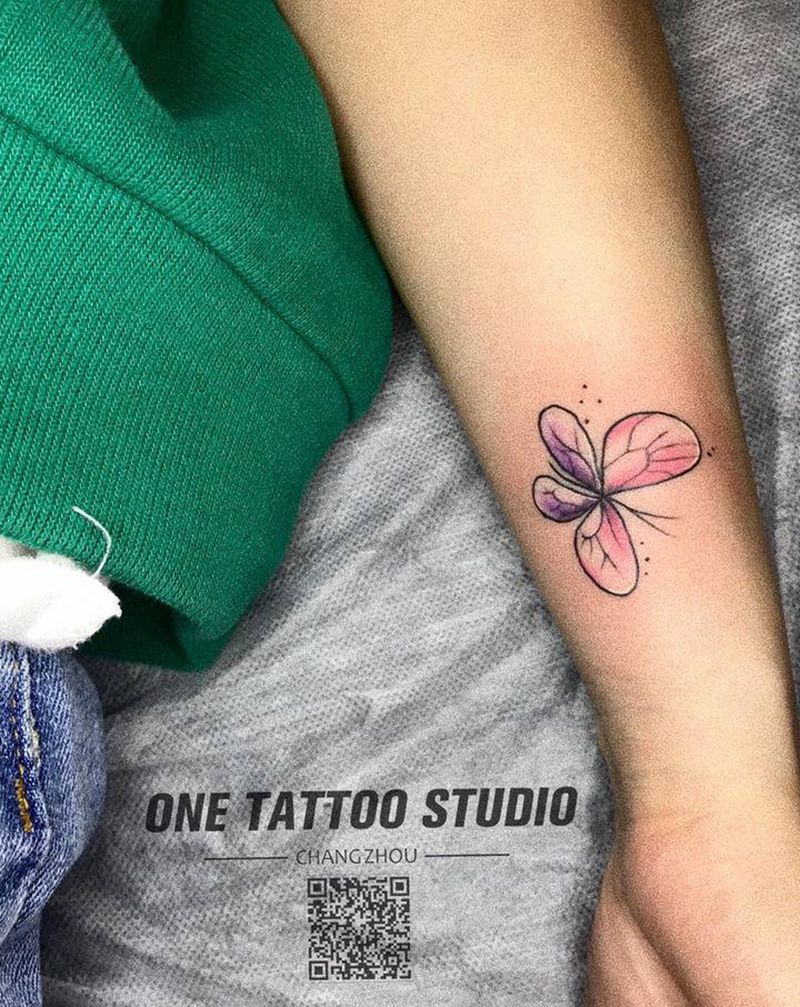 小清新蝴蝶纹身图片_手臂纹身图案