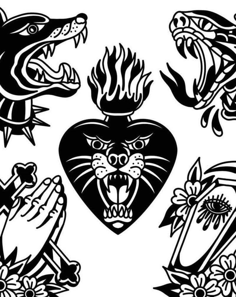 oldschool 手稿纹身图片_手臂腿部Old School纹身图案