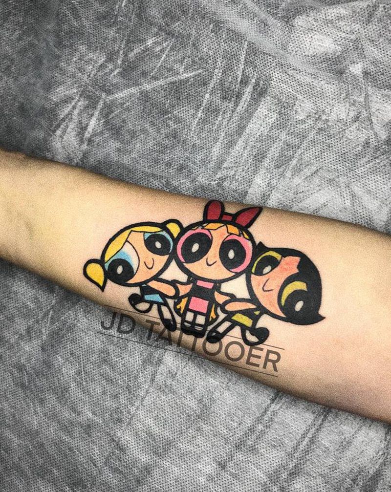 飞天小女警纹身图片_手臂Old School纹身图案