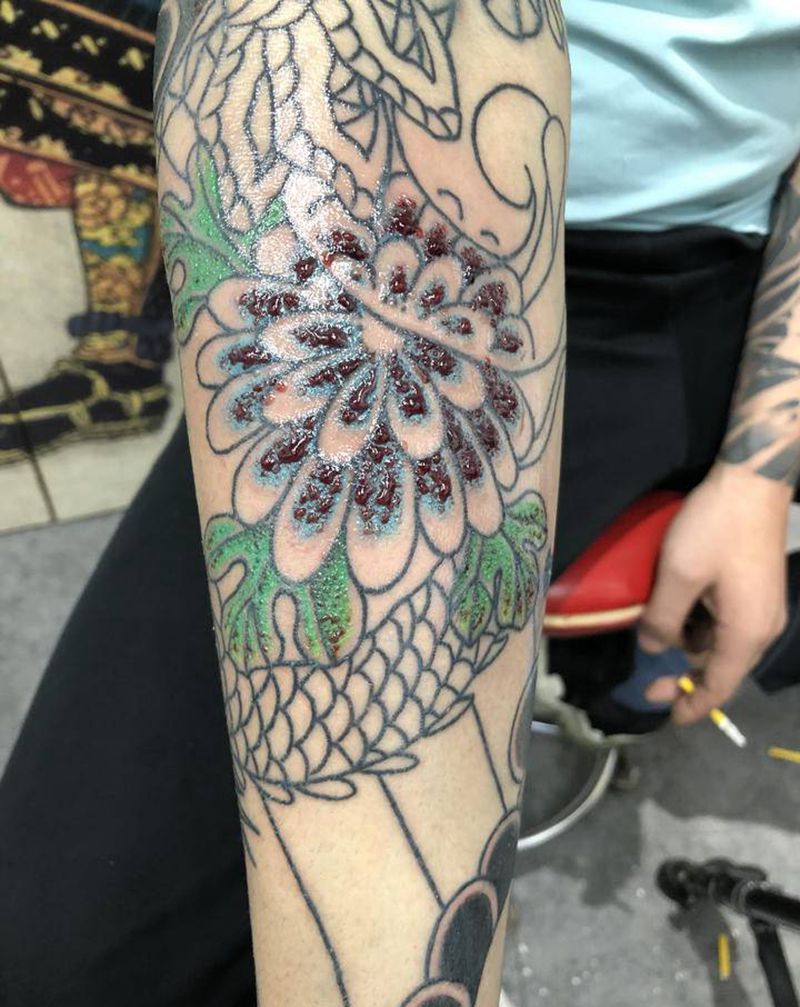 日式老传统花臂纹身图片_手臂老传统纹身图案