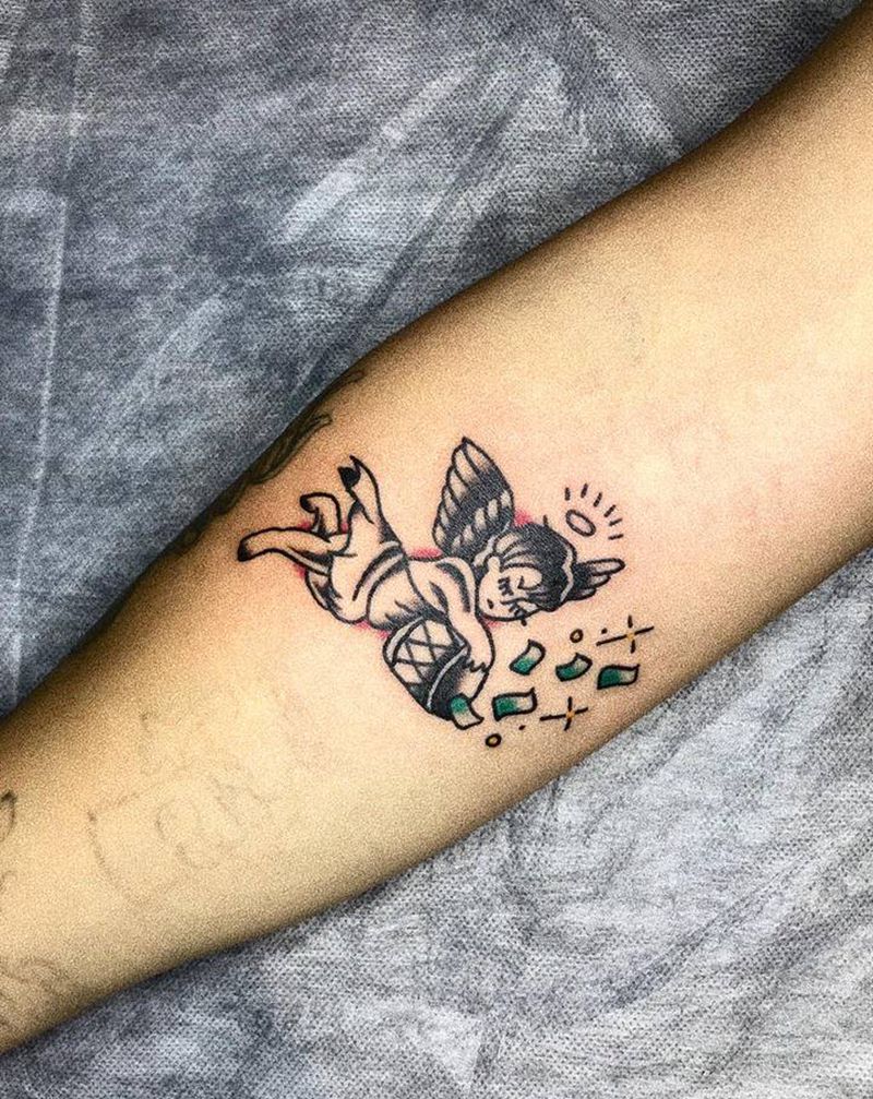 oldschool 天使纹身图片_手臂Old SchoolNew School纹身图案