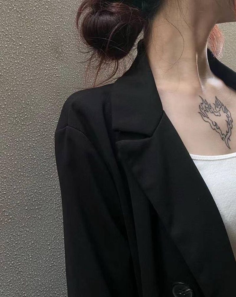 爱心纹身图片_胸部图腾纹身图案