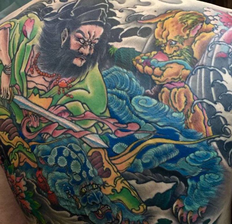 钟馗纹身图片_背部纹身图案