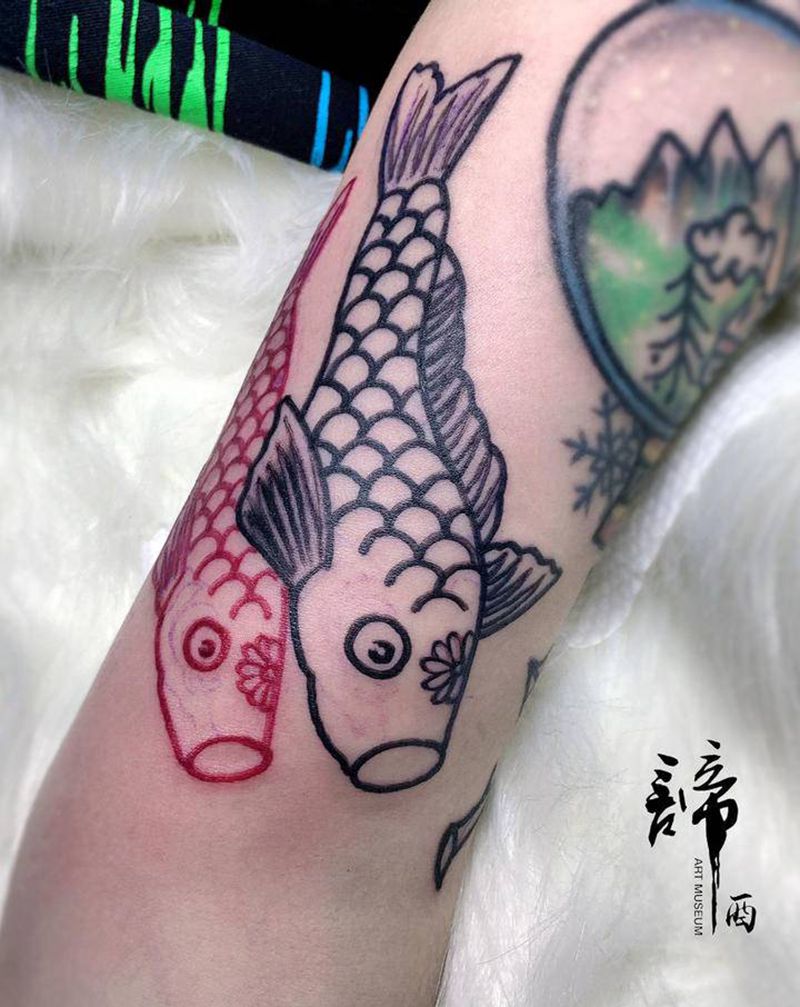 school花臂拼接纹身图片_手臂Old School纹身图案