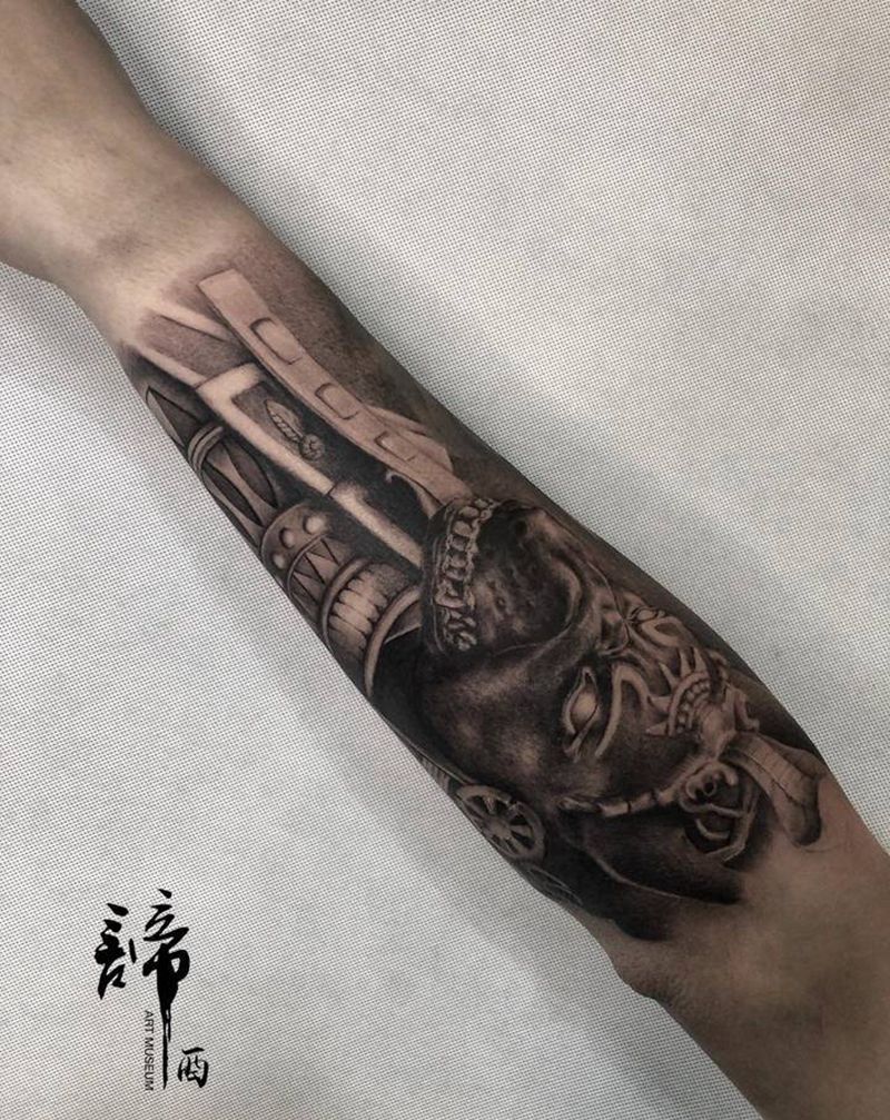 努纹身图片_手臂欧美写实纹身图案