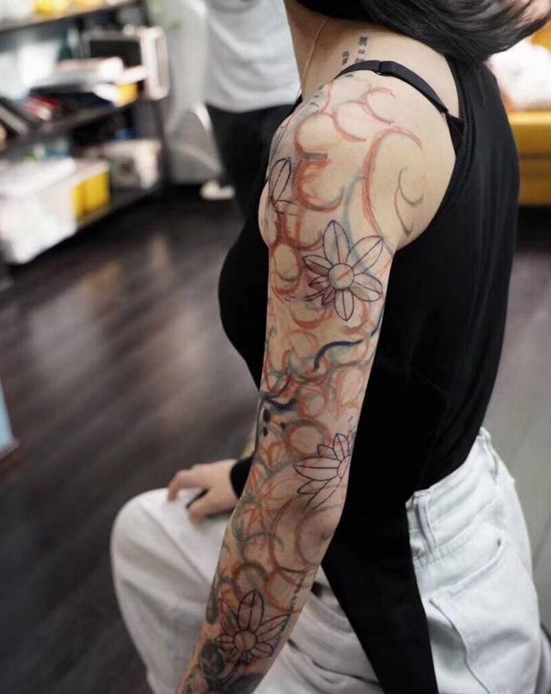 黑臂老传统纹身图片_手部手臂老传统纹身图案