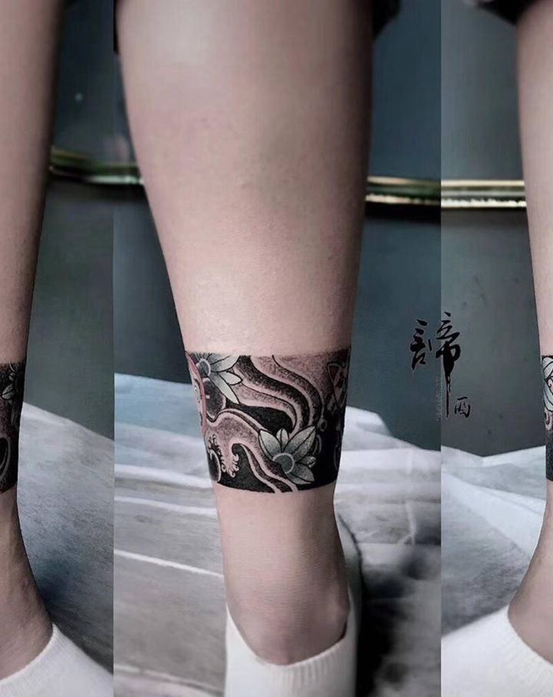 老传统纹身图片_脚部腿部老传统纹身图案