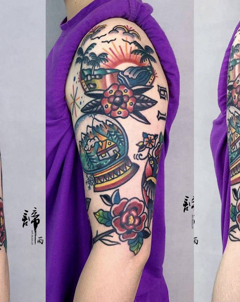 school纹身图片_手臂Old School纹身图案