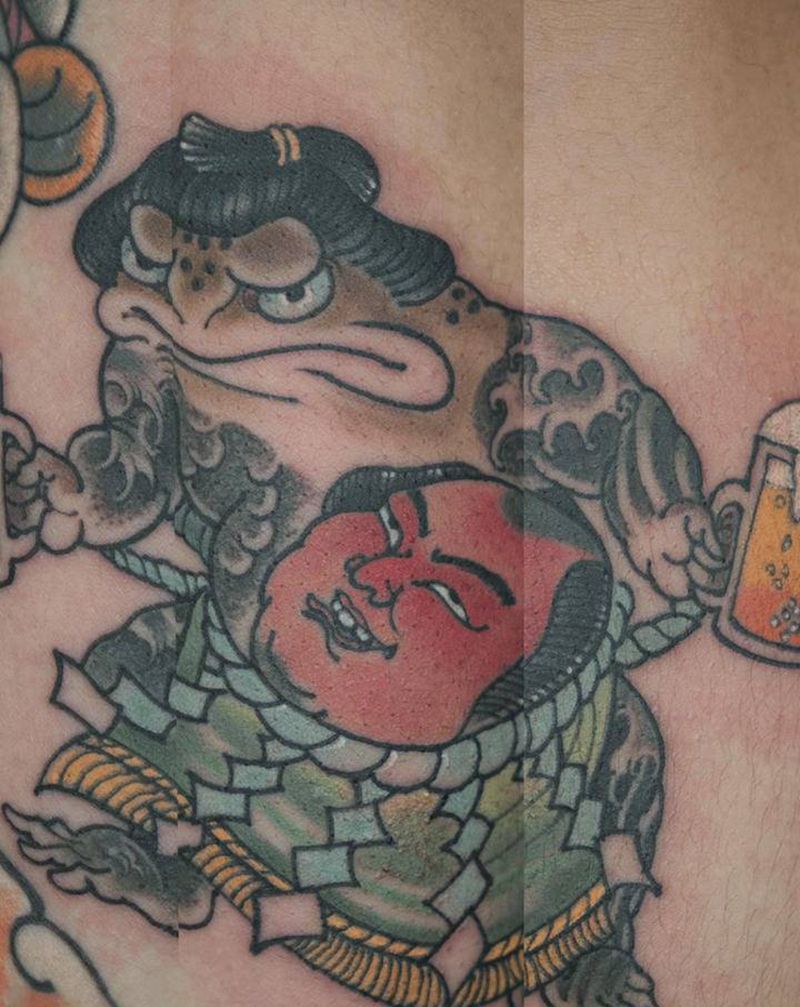 日式青蛙纹身图片_手臂腿部Old SchoolNew School纹身图案