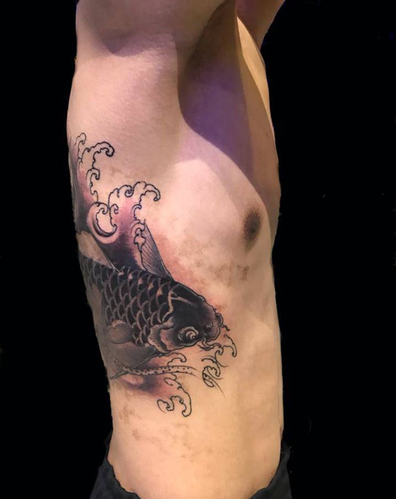 遮盖鲤鱼（2018年作品）纹身图片_手臂手部老传统新传统纹身图案