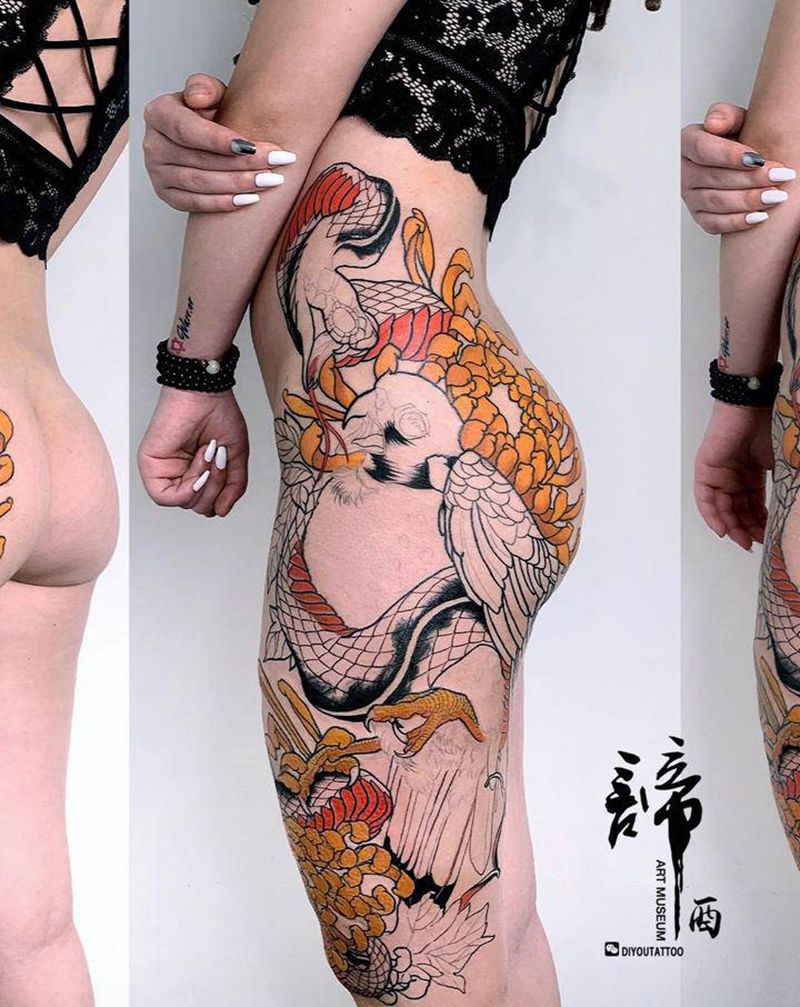 newschool纹身图片_臀部腿部New School纹身图案