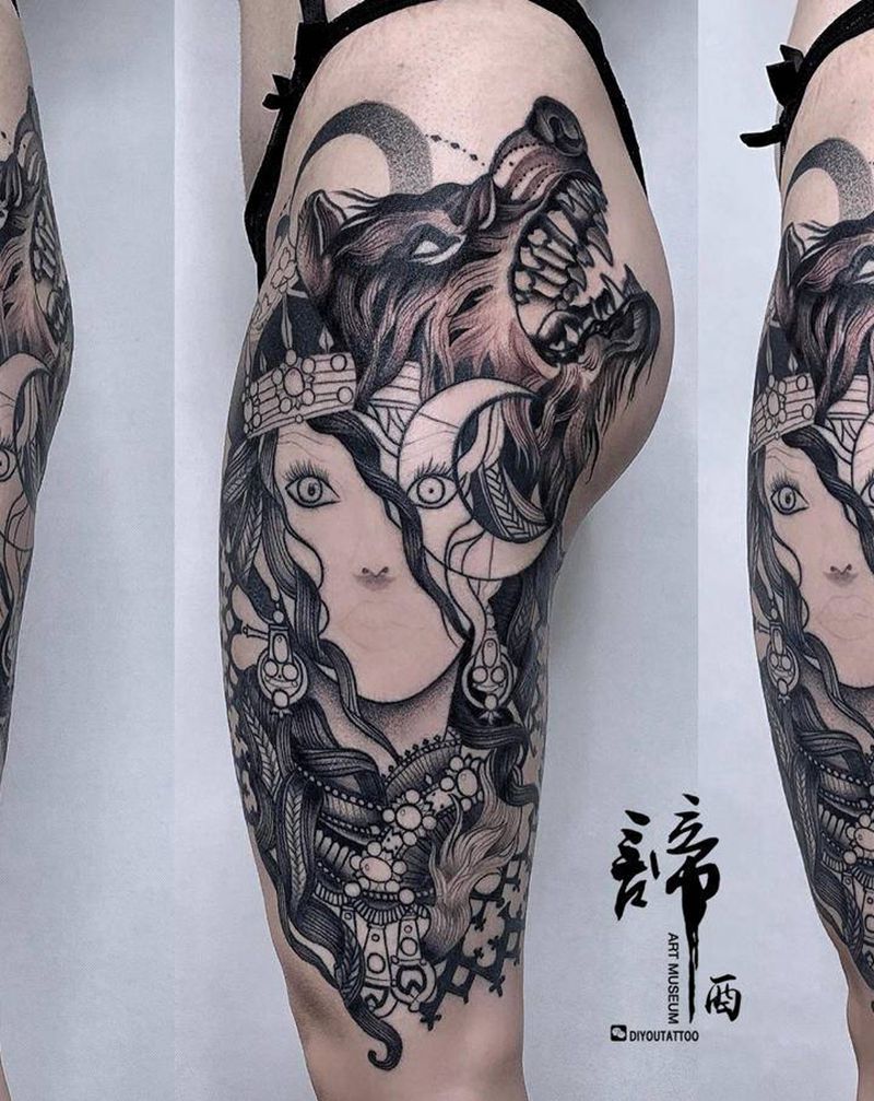 Newschool纹身图片_臀部腿部New School纹身图案