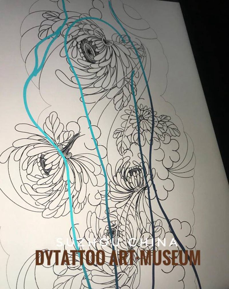 菊花花臂纹身图片_手臂手部老传统新传统纹身图案